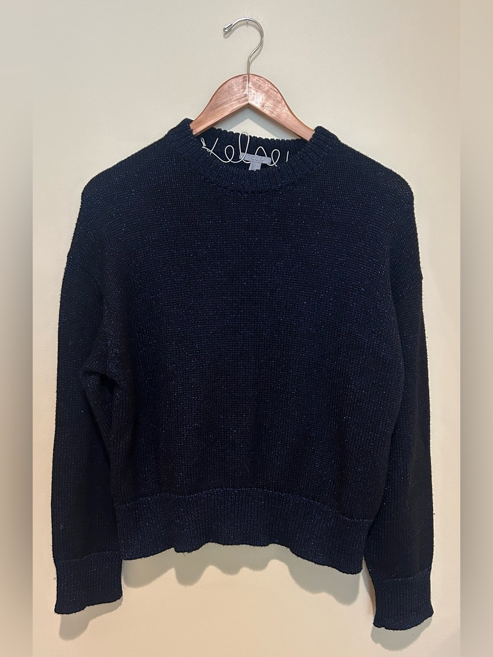 COS Women's Blue Shimmer Holiday Knit Sweater Oversized Size Small